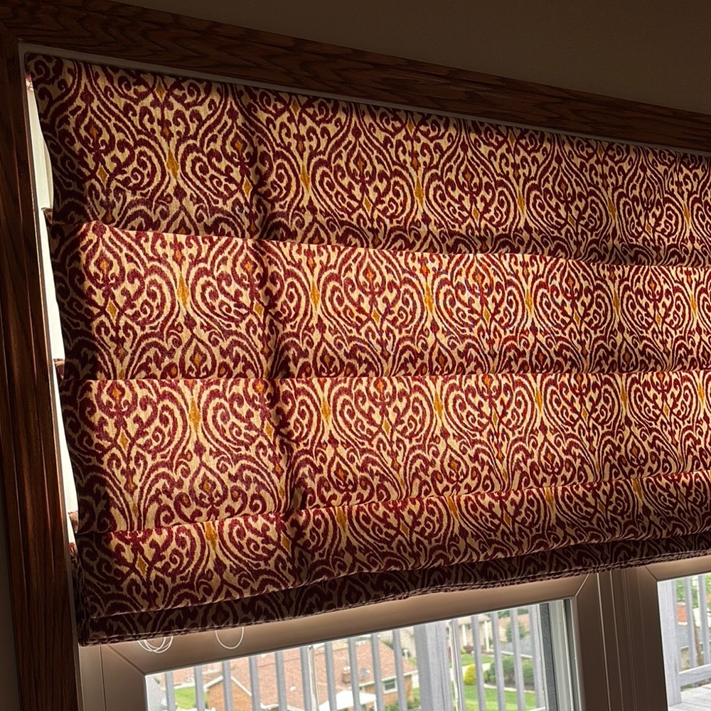 Red  Burgundy and Gold Roman Shade